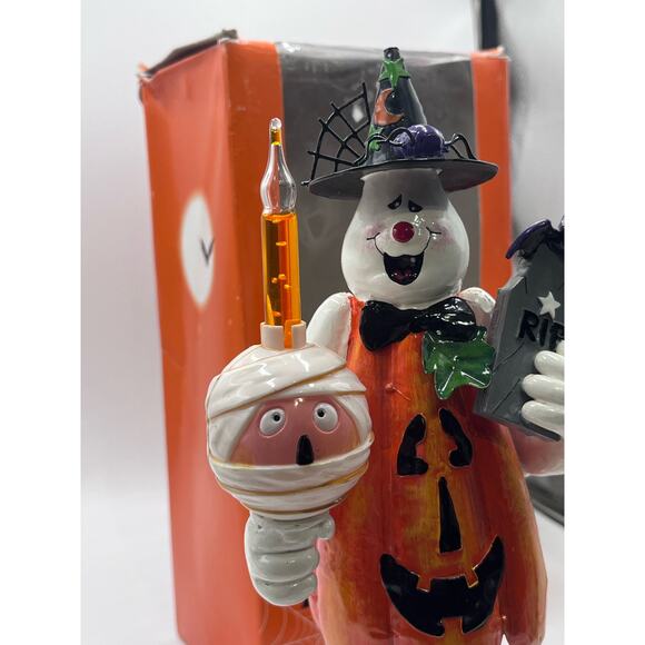Vintage Metal Halloween Night Light Ghost Pumpkin Mummy 12 Black Orange Decor - Picture 10 of 15